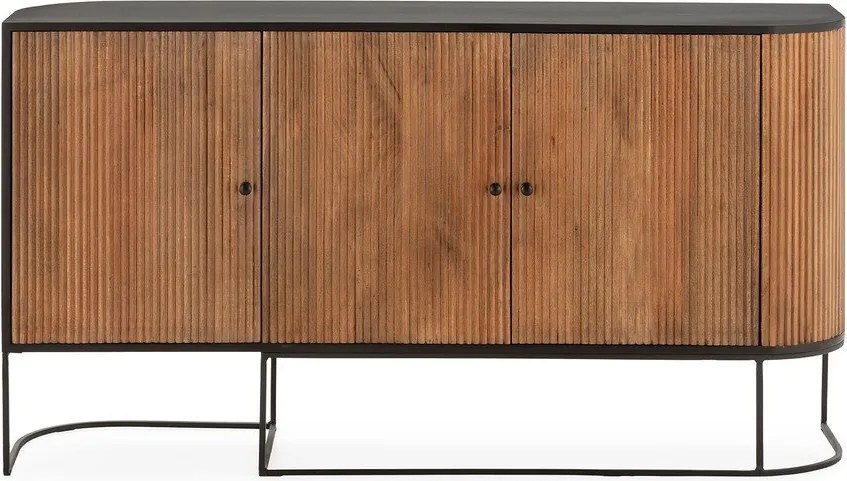 Скрин от масивно манго в естествен цвят 165x90x40 cm Curve – MOME