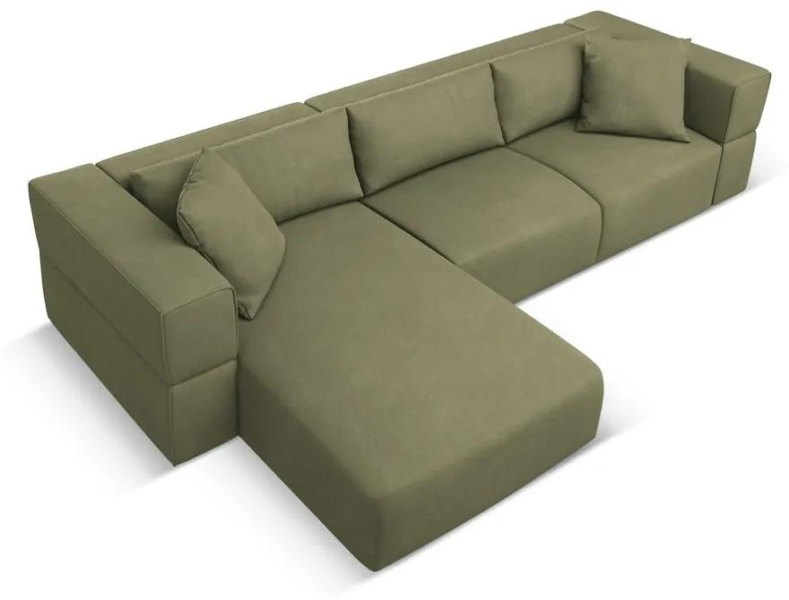 Светлозелен ъглов диван, ляв ъгъл Esther – Milo Casa