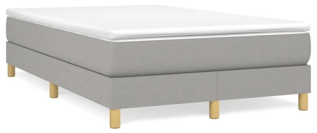 3120598 vidaXL Рамка за легло с пружини, светлосива, 120x200 см, плат