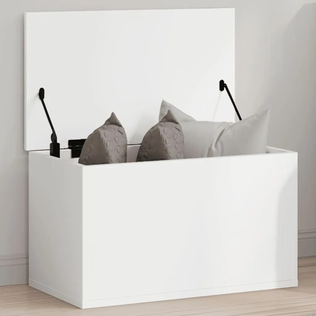 Кутия за съхранение, бяла, 60x35x35 см, инженерна дървесина