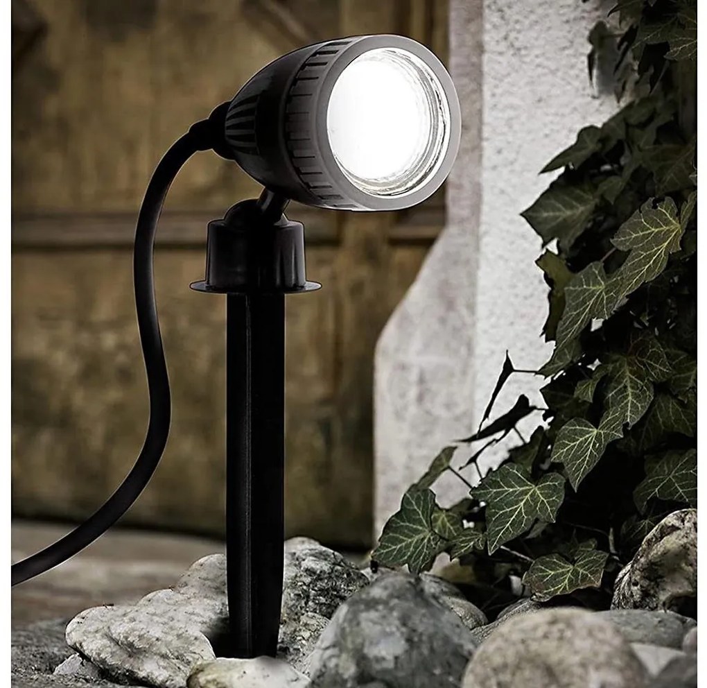 Eglo 33579 - Черна външна LED RGBW лампа NEMA-C 1xGU10/5W/230V IP44