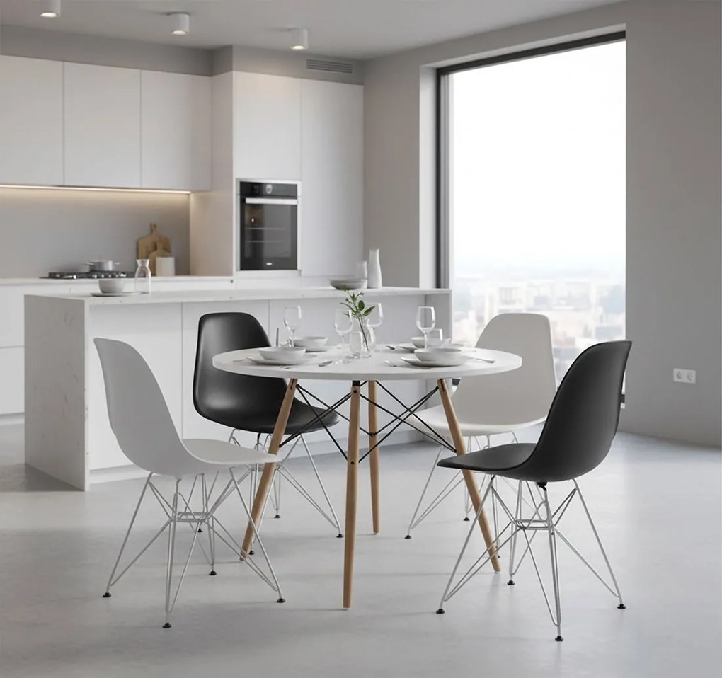 Кухненски стол Fiore Metal-Бял (4) парчета