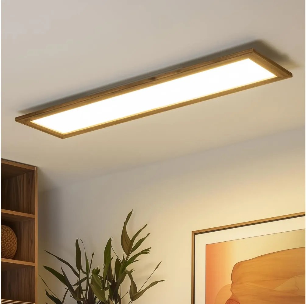 Brilagi - Димируемо LED осветително тяло SLIMFRAME WOOD LED/58W/230V 124x33,7 см + дистанционно управление
