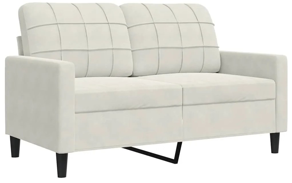 4007622 vidaXL 2-местен диван, кремав, 120 см, кадифе