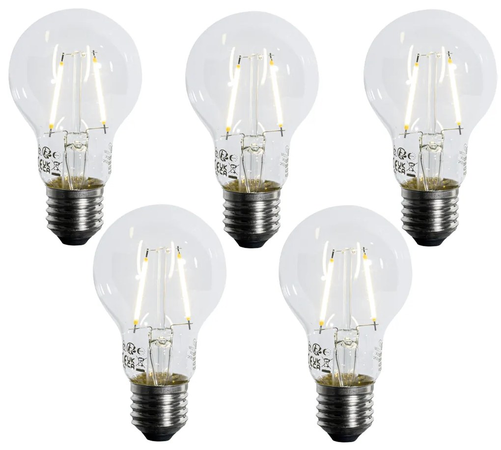 Комплект от 5 E27 LED крушки A60 Lux сензор 2.5W 250 lm 3000K
