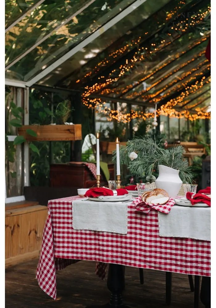 Червени текстилни подложки в комплект от 4 бр. Red Gingham – Linen Tales