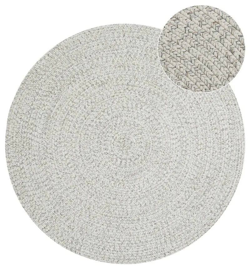 Бял/бежов кръгъл външен килим ø 200 cm - NORTHRUGS