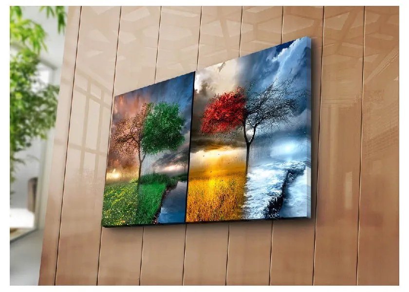 Живопис върху платно Сезони, 70 x 45 cm - Wallity