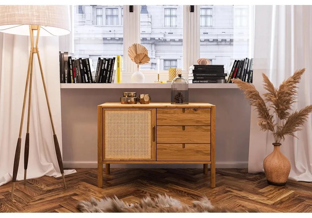 Нисък скрин от дъб 97x69 cm Pola - The Beds