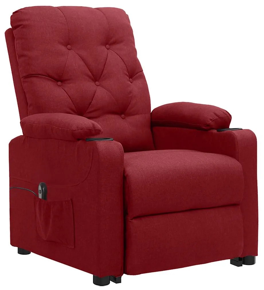 3093480 vidaXL Изправящ стол, виненочервен, текстил
