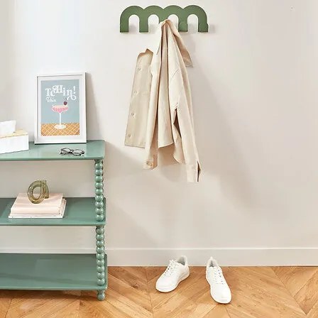 Закачалка за стена atmosphera Callista, 5 куки, Метал, Зелен, 50 cm