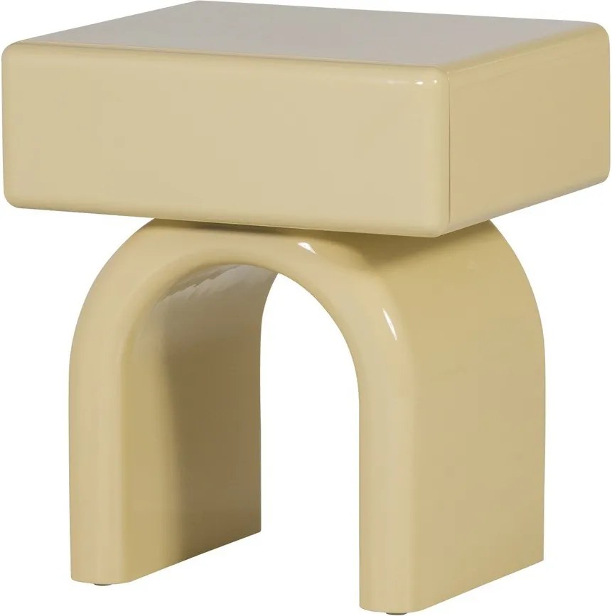 Светложълто гланцово нощно шкафче Zorel – WOOOD