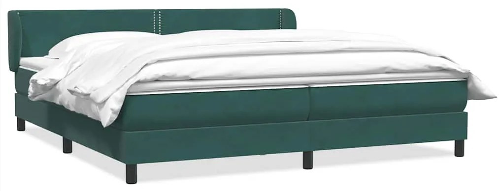 3317460 vidaXL Box Spring легло с матраци Тъмно зелено 200x210 cm кадифе