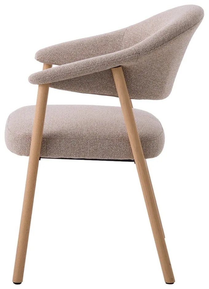 Бежови трапезни столове в комплект с подлакътници 2 бр. от масивен дъб Elk – Unique Furniture