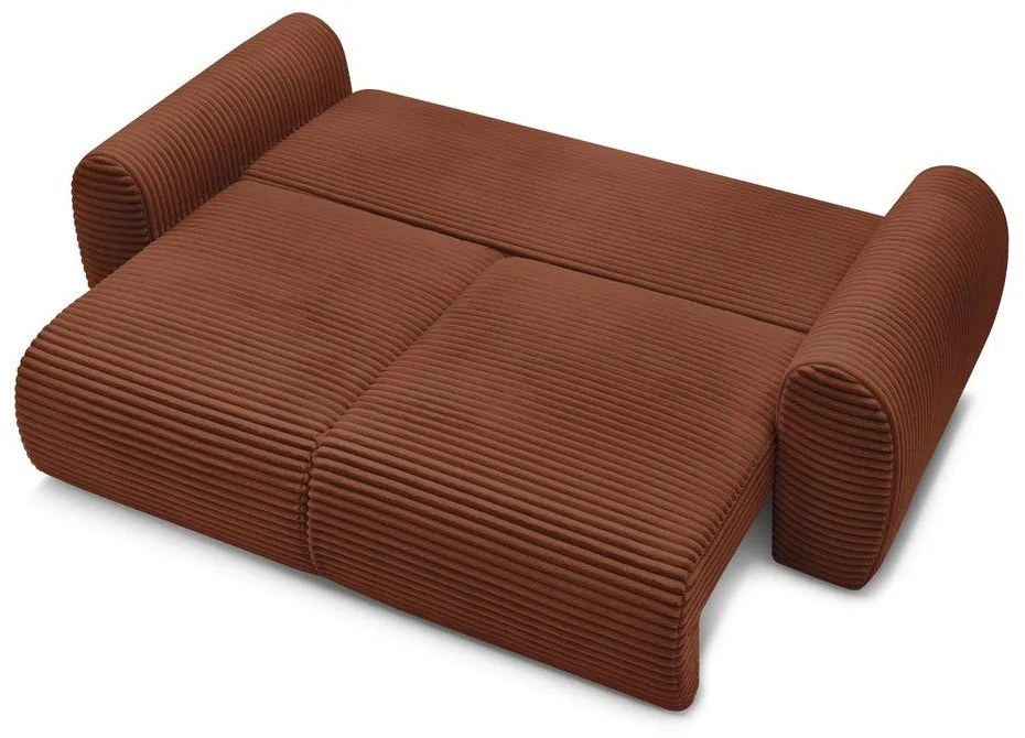 Разтегателен диван от рипсено кадифе в тухлен цвят 257 cm Lucien – Bobochic Paris