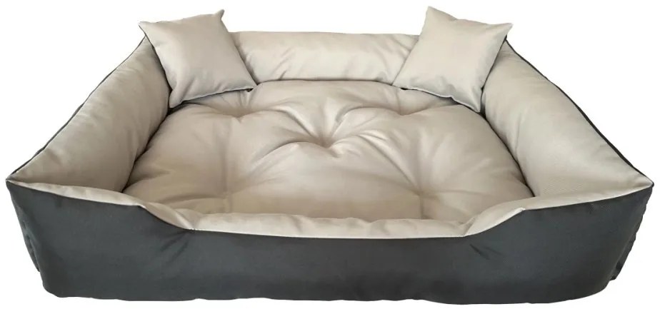Водоустойчиво удобно легло за кучета с възглавници - сиво Šírka: 95 cm | Dĺžka: 115 cm