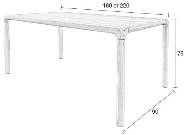 Трапезна маса от декор от ясен 90x220 cm Storm – Zuiver