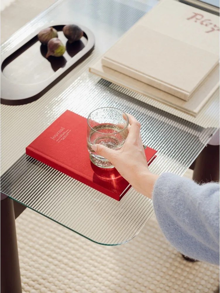 Бордо масичка за кафе със стъклен плот 55x105 cm Kob – noo.ma