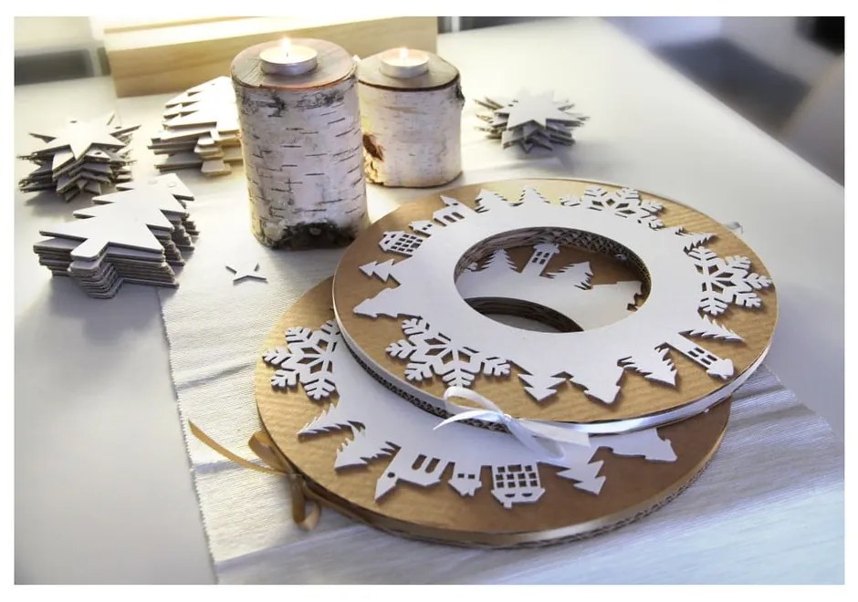 Адвентен венец със сива панделка - Unlimited Design for kids