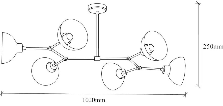 Осветително тяло за таван в златисто с метален абажур 52x102 cm Dram – Opviq lights
