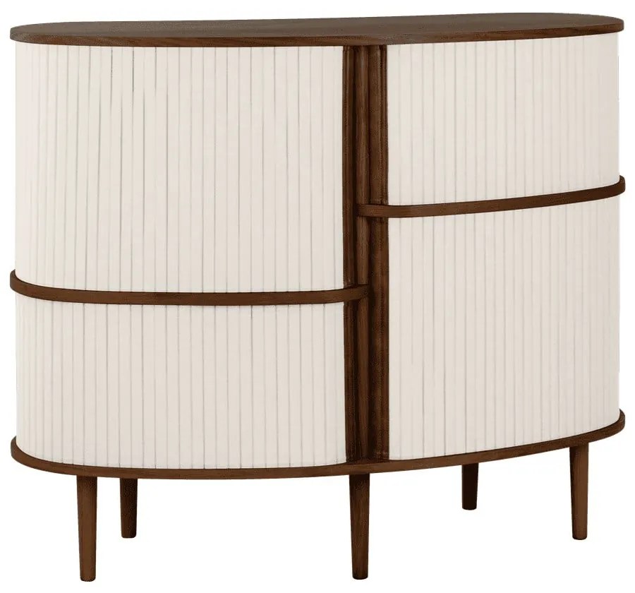 Шкафче от дъбов декор с плъзгащи се врати в кафяв и бежов цвят 120x100x50 cm Audacious – UMAGE