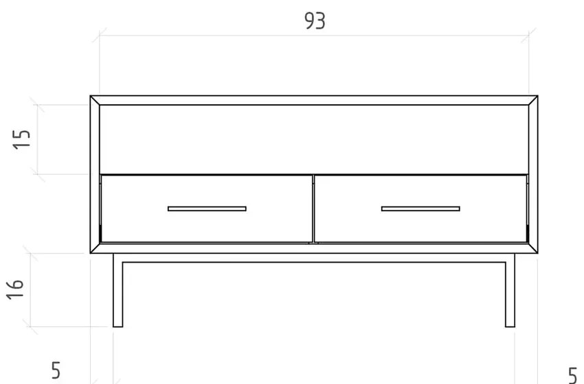 Масичка за телевизор от дъбова дървесина в естествен цвят 90x50 cm Abies - The Beds