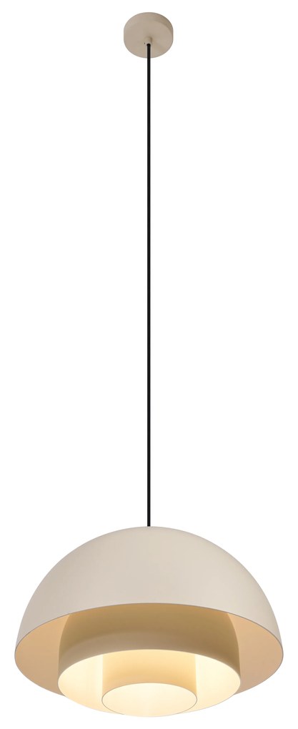 Скандинавска висяща лампа кремава с бял интериор - Loes