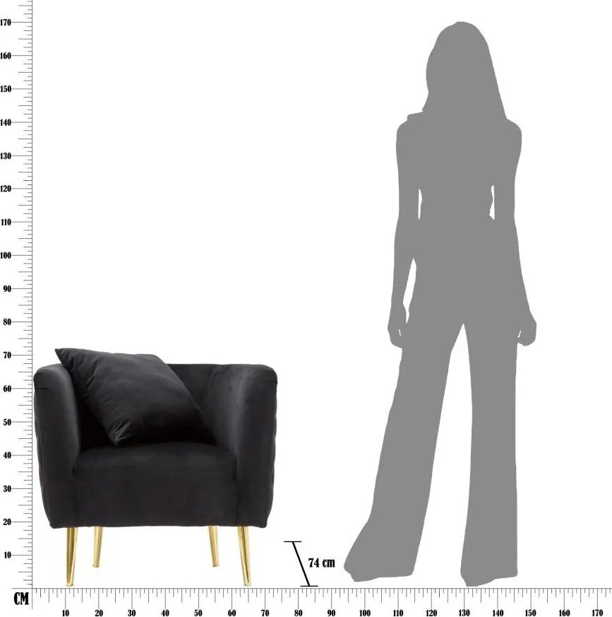 Черно кадифено кресло Bucarest – Mauro Ferretti