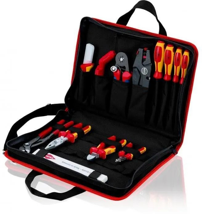 Knipex Комплект в чанта Kompakt с 12 бр. инструменти VDE 1000V за сервизни техници,  - K002111