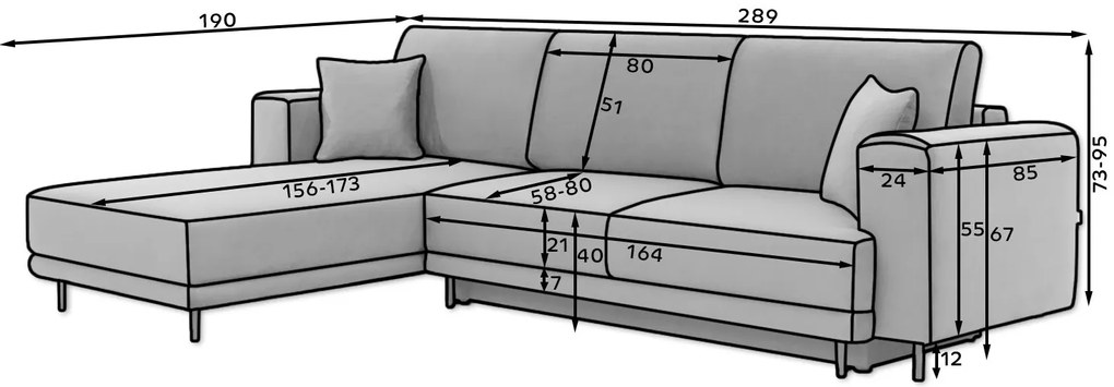 Ъглов диван Kante-Prasino-Right