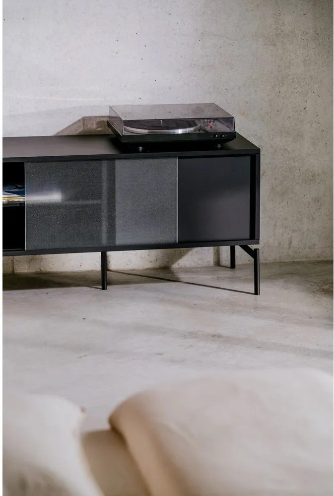 Черна маса за телевизор 116x55x42 cm Met Mini – noo.ma