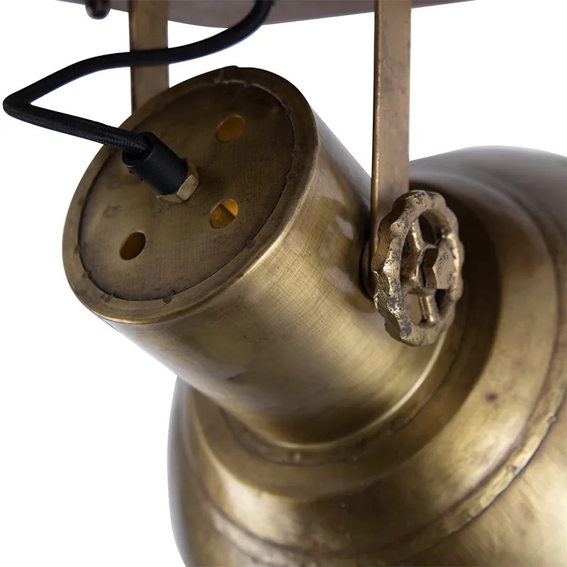 Индустриален таванен прожектор бронз с дърво 30 см - Mangoes