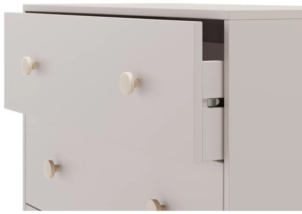 Кремав нисък детски скрин от масивен бор 90x80 cm Enola – Marckeric