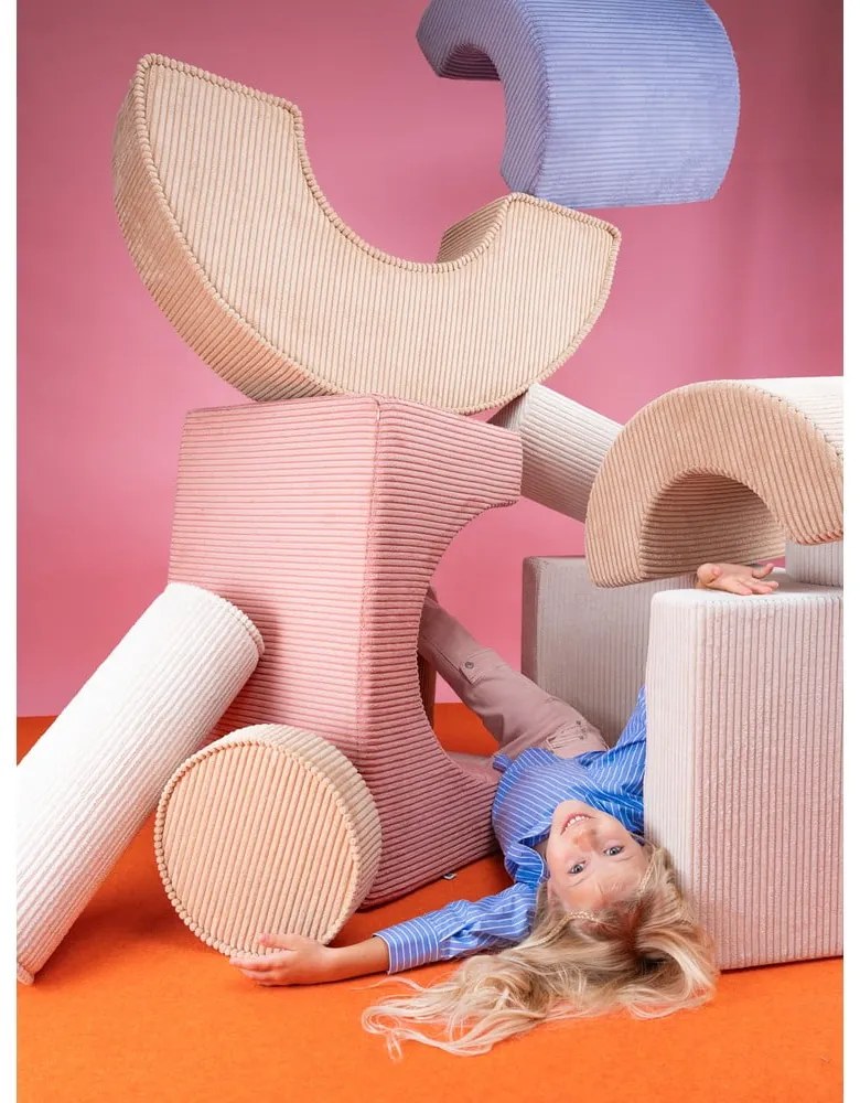 Розово велурено игрище от пяна 75x49x37 cm Rainbow Montessori – Wigiwama