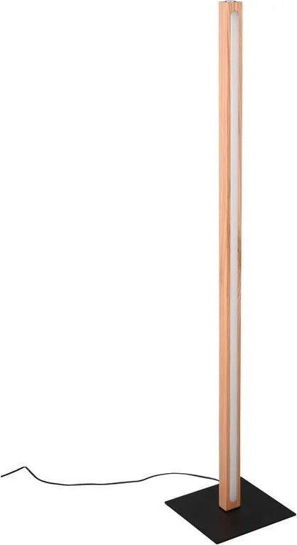 Черно-естествена LED подова лампа (височина 115 cm) Bellari – Trio