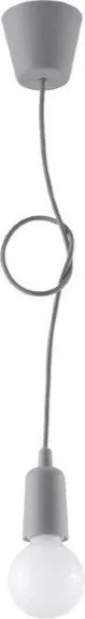 Сива висяща лампа ø 5 cm Rene - Sollux