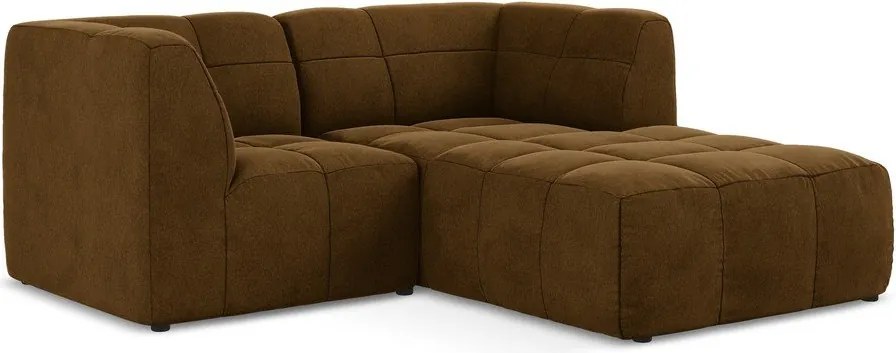 Кадифен ъглов диван в цвят горчица (десен ъгъл) Aloha – Makamii