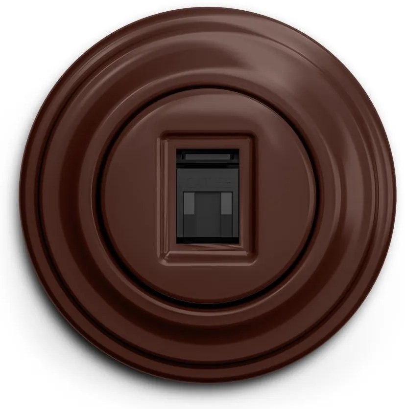 Kliklap - Ретро розетка за данни с кафява рамка