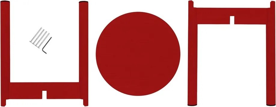 Червен стол от масивен бук Hopp – noo.ma