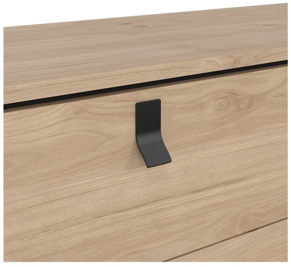 Нисък скрин с дъбов декор в естествен цвят 153x95 cm Ry - Tvilum