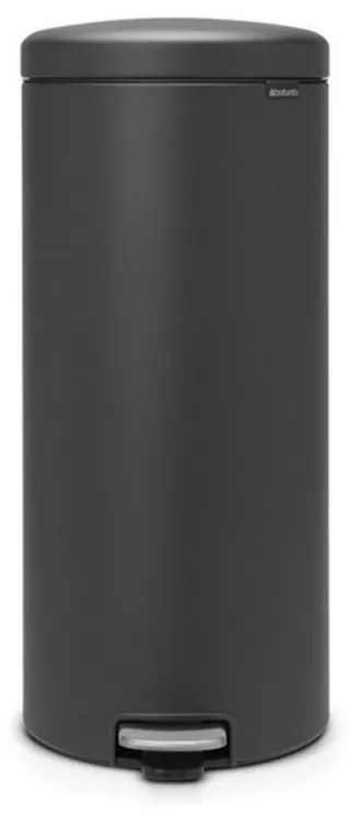 Кош за боклук с педал Brabantia NewIcon 649753, 30 л, Плавно затваряне, Противоплъзгаща основа, Сатенено покритие, Тъмносив