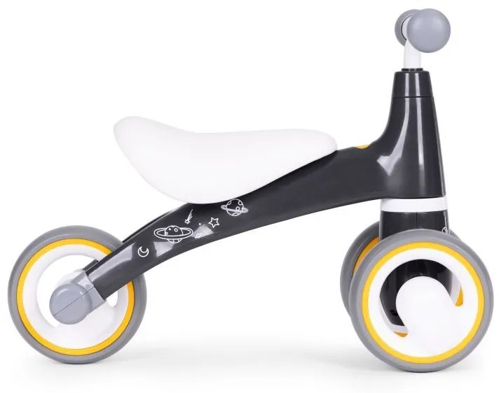 Детски скутер в черно с космически дизайн