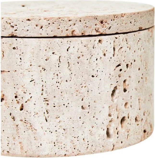 Декоративна каменна кутия за съхранение в естествен цвят ø 14x8 cm Tibor – Premier Housewares