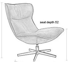 Въртящо се кресло в цвят кафяв коняк John – White Label