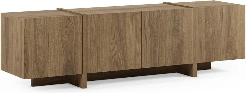 Маса за телевизор от декор от дъб в естествен цвят 180x55x35 cm Volia – Marckeric