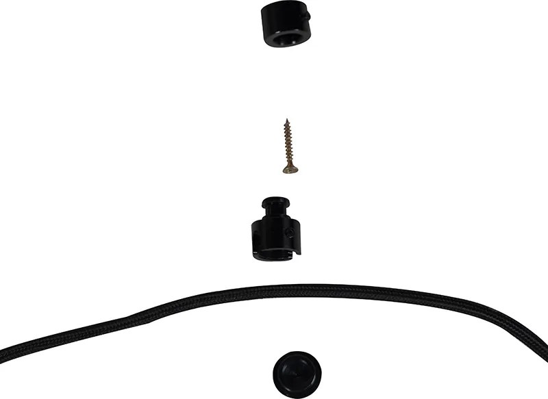 Висяща лампа черна с кафяв абажур и бял интериор 31,5 см 3 светлини - Cava