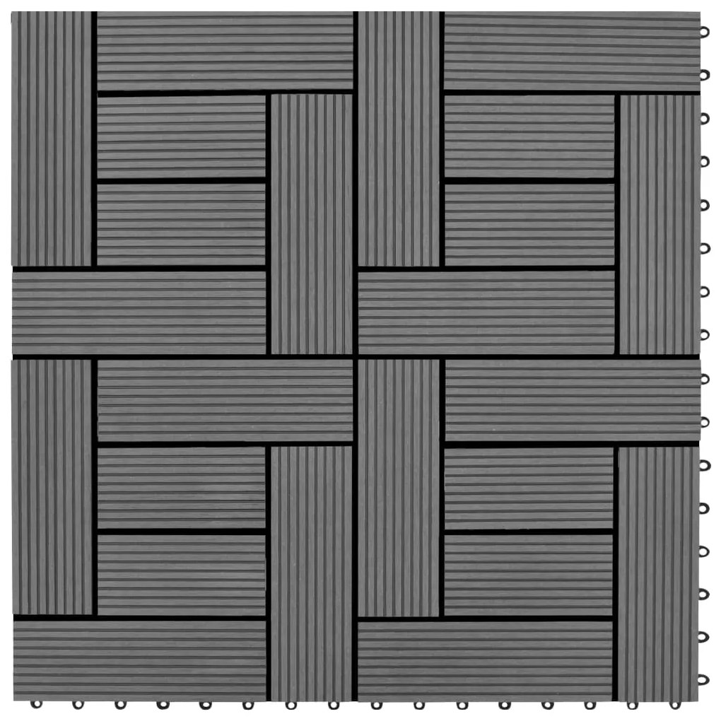 WPC декинг плочки за 1 кв. м, 11 бр, 30 x 30 см, сиви