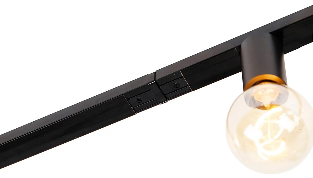 Модерна 1-фазна релсова система 5-светлина с E27 патронник черен - Jeana