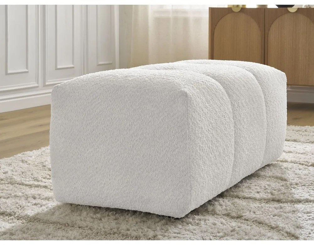 Бяла табуретка от прежда с примки от букле Roxelane – Bobochic Paris