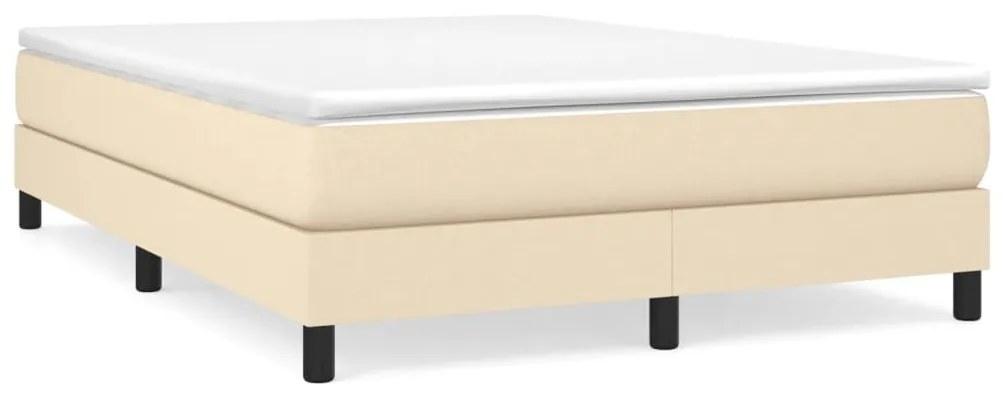 3120513 vidaXL Рамка за легло с пружини, кремава, 140x190 см, плат
